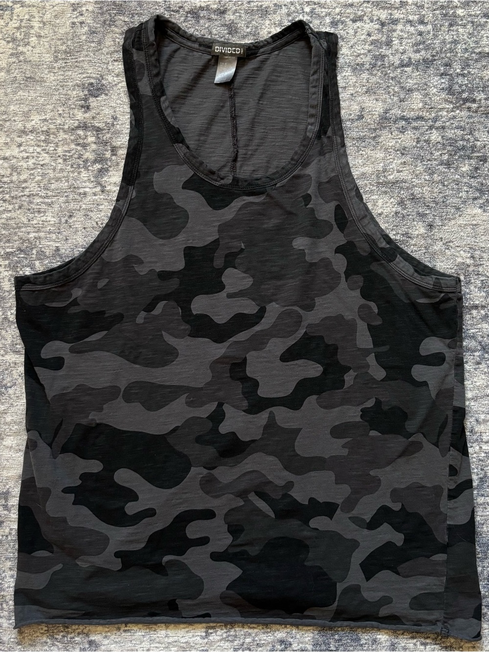H&M Black & Charcoal Camo Tank Top - Men’s Sleeveless Shirt